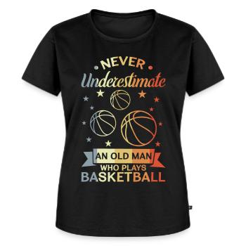 Basketballspieler Opa - Frauen Premium Bio T-Shirt - Schwarz - Vorne - Selfina (174cm)