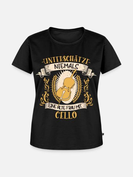 Cello Streichinstrument Musikerin Geschenk - Frauen Premium Bio T-Shirt - Schwarz