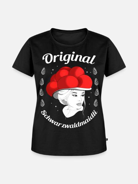 Original Schwarzwaldmaidli Bollenhut Schwarzwald - Frauen Premium Bio T-Shirt - Schwarz