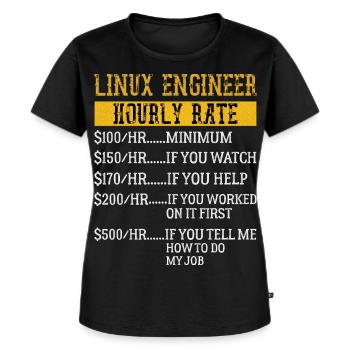 Linux Engineer Hourly Rate Mechanic Labor rate - Frauen Premium Bio T-Shirt - Schwarz - Vorne - Selfina (174cm)