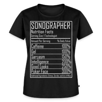 Ultraschall Tech Sonographer Radiologie Ernährung - Frauen Premium Bio T-Shirt - Schwarz - Vorne - Selfina (174cm)