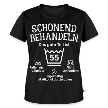 55. Geburtstag Schonend Behandeln 55 Teil Ist 55 - Frauen Premium Bio T-Shirt - Schwarz - Vorne - Selfina (174cm)
