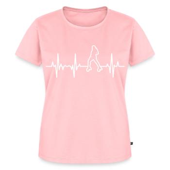 Roller Skater Herzschlag Mädels - Frauen Premium Bio T-Shirt - Rosa - Vorne - AI Model Female 172 dark (172cm)