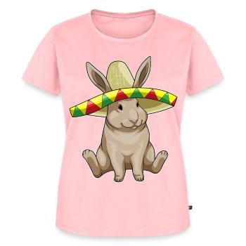 Hase Sombrero - Frauen Premium Bio T-Shirt - Rosa - Vorne - AI Model Female 172 dark (172cm)