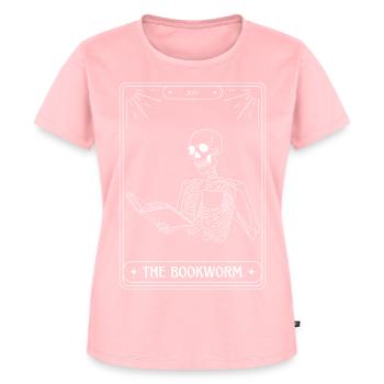 Drôle de carte de Tarot squelette livres lecture rat de bibliothèque - T-shirt Premium bio Femme - rose - Devant - AI Model Female 172 dark (172cm)