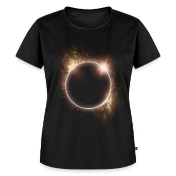 SONNENFINSTERNIS ASTRONOMIE-LIEBHABER - Frauen Premium Bio T-Shirt - Schwarz - Vorne - Selfina (174cm)