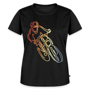 Mountainbike Trial Skizze - Frauen Premium Bio T-Shirt - Schwarz - Vorne - Selfina (174cm)