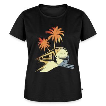 Ritratto ferroviario - Maglietta ecologica premium da donna - nero - Fronte - Selfina (174cm)