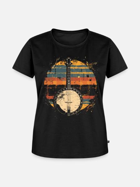 Banjo Synthwave - Frauen Premium Bio T-Shirt - Schwarz
