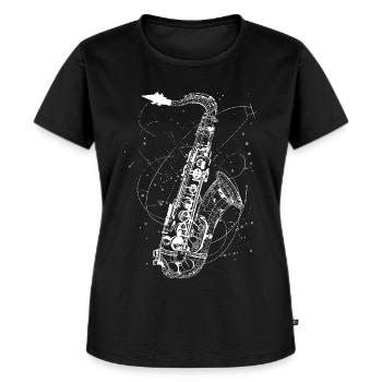 Croquis de saxophone - T-shirt Premium bio Femme - noir - Devant - Selfina (174cm)