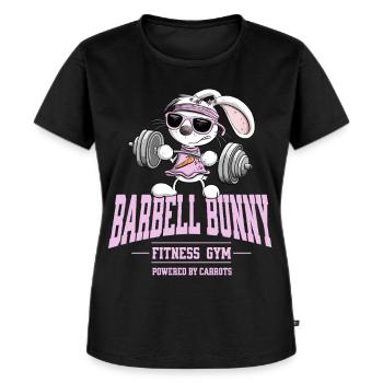 Hase Fitness Kraftsport Gewichtheben Spruch - Frauen Premium Bio T-Shirt - Schwarz - Vorne - Selfina (174cm)