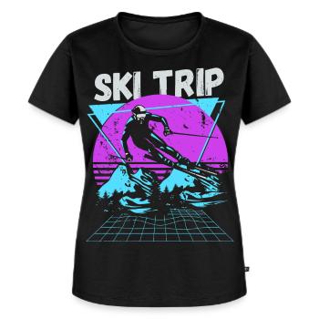 Ski Trip 2026 - Matching Family Snow Skiing - Women's Premium Organic T-shirt - black - Front - Selfina (174cm)