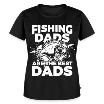 Angelnde Väter sind die besten Väter - Frauen Premium Bio T-Shirt - Schwarz - Vorne - Selfina (174cm)