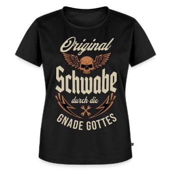 Original Schwabe durch die Gnade Gottes - Frauen Premium Bio T-Shirt - Schwarz - Vorne - Selfina (174cm)