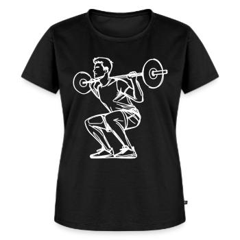 Skizze Gewichtheben - Frauen Premium Bio T-Shirt - Schwarz - Vorne - Selfina (174cm)