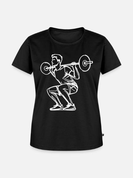 Skizze Gewichtheben - Frauen Premium Bio T-Shirt - Schwarz