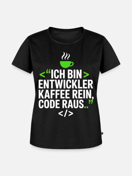 Entwickler Kaffee Programmier Spruch - Frauen Premium Bio T-Shirt - Schwarz