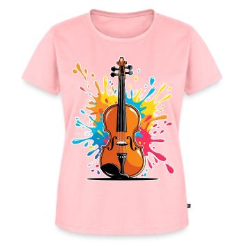Vibrantes Violinenkunst Design - Frauen Premium Bio T-Shirt - Rosa - Vorne - AI Model Female 172 dark (172cm)