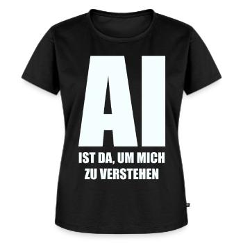 L’IA est là pour me comprendre - en blanc - T-shirt Premium bio Femme - noir - Devant - Selfina (174cm)