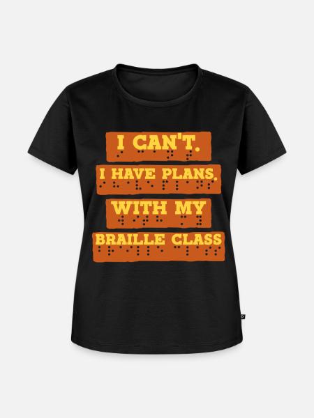 Braille Lehrer Blindenschrift Braille Class - Frauen Premium Bio T-Shirt - Schwarz