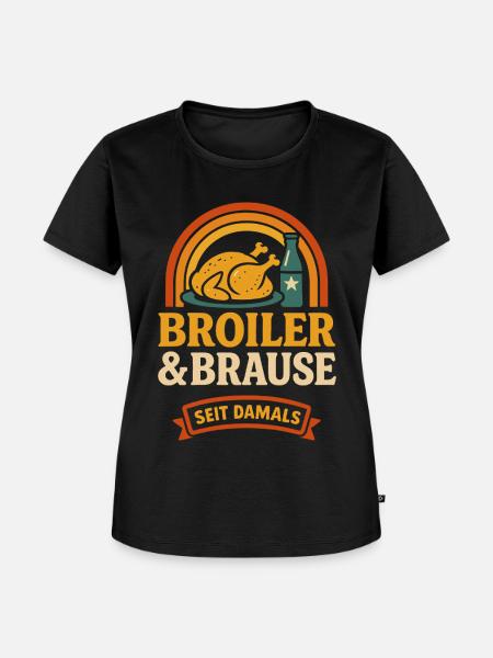 Broiler & Brause – Retro Ostalgie seit damals - Frauen Premium Bio T-Shirt - Schwarz