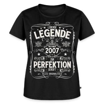 18. Geburtstag Original Oktober Jahrgang 2007 - Frauen Premium Bio T-Shirt - Schwarz - Vorne - Selfina (174cm)
