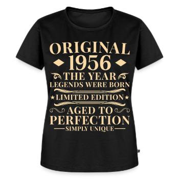 Original 1956 Jahrgang 70. Geburtstag - Frauen Premium Bio T-Shirt - Schwarz - Vorne - Selfina (174cm)