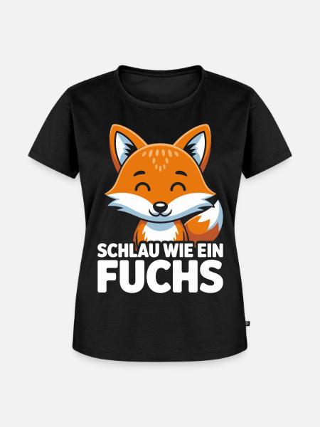 Schlau Wie Ein Fuchs Niedlicher Fuchs - Frauen Premium Bio T-Shirt - Schwarz