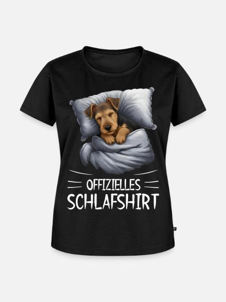 Offizielles Schlafshirt Airedale Terrier Hund - Frauen Premium Bio T-Shirt - Schwarz