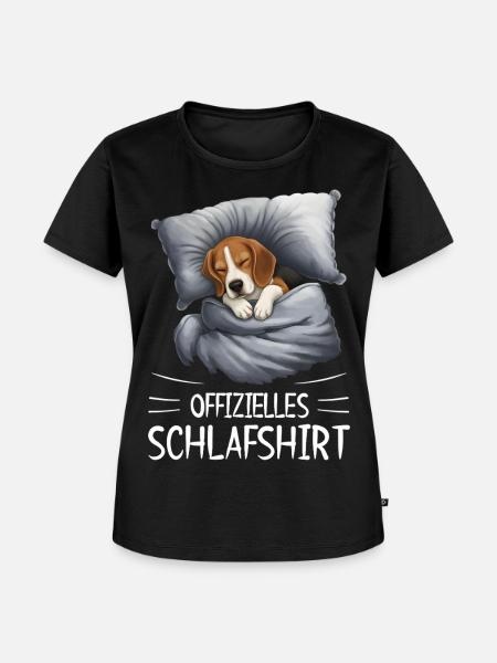 Beagle Schlafshirt Kuscheldecke - Frauen Premium Bio T-Shirt - Schwarz