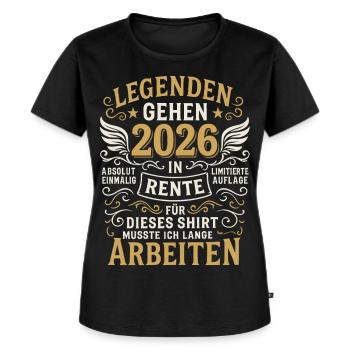 Legender går i pension 2026 – Skjorta - Ekologisk premium-T-shirt dam - svart - Fram - Selfina (174cm)