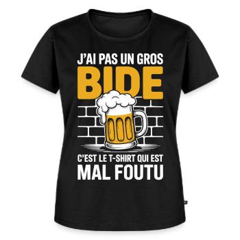 J’ai Pas Un Gros Bide Design Drôle - T-shirt Premium bio Femme - noir - Devant - Selfina (174cm)