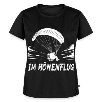 Motorschirm Flug IM HÖHENFLUG Lustiges - Frauen Premium Bio T-Shirt - Schwarz - Vorne - Selfina (174cm)