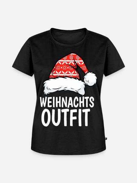 Weihnachtsmütze - Frauen Premium Bio T-Shirt - Schwarz