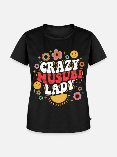 Crazy Musubi Lady - Frauen Premium Bio T-Shirt - Schwarz