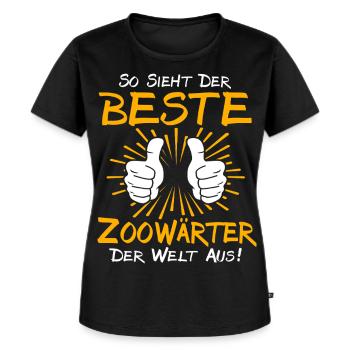 Zoowärter Geschenkidee - Frauen Premium Bio T-Shirt - Schwarz - Vorne - Selfina (174cm)