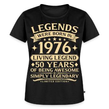 Vintage 1976 Vintage Geboren 50e verjaardag - Vrouwen Premium Bio T-shirt - zwart - Voor - Selfina (174cm)
