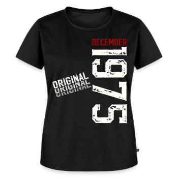 50 års fødselsdag Original December Årgang 1975 - Premium økologisk T-shirt til kvinder - sort - Foran - Selfina (174cm)