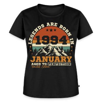 Januar 1994 Vintage-Retro-Geburtstagsgeschenk - Frauen Premium Bio T-Shirt - Schwarz - Vorne - Selfina (174cm)