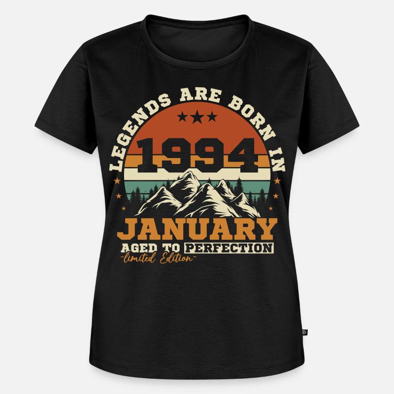 Januar 1994 Vintage-Retro-Geburtstagsgeschenk - Frauen Premium Bio T-Shirt - Schwarz