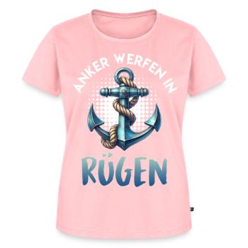 Vacances en mer Baltique JETER L’ANCRE À RÜGEN Drôle - T-shirt Premium bio Femme - rose - Devant - AI Model Female 172 dark (172cm)