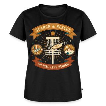 Search And Rescue No Disc Left Behind Disc Golf - Women's Premium Organic T-shirt - black - Front - Selfina (174cm)