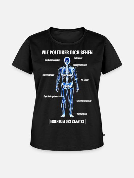 Anatomie Steuerzahler - Zerlegeplan - Frauen Premium Bio T-Shirt - Schwarz