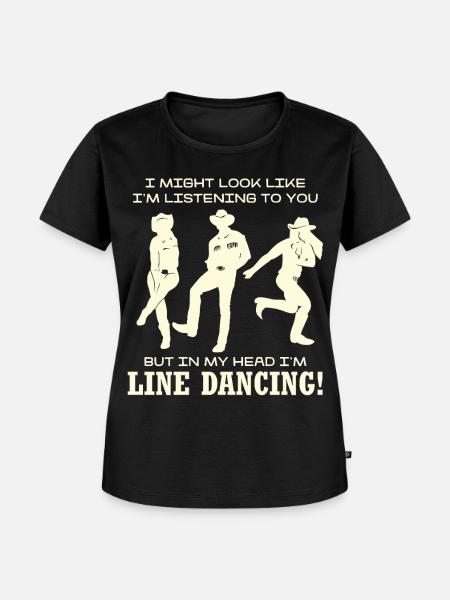 Line Dancing Silhouette Humor - Frauen Premium Bio T-Shirt - Schwarz