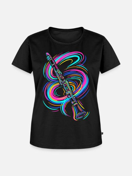 Bunte Klarinette - Frauen Premium Bio T-Shirt - Schwarz