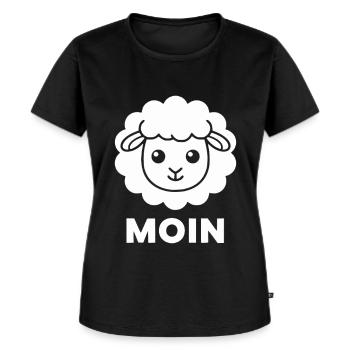 Schaf Moin Minimal Illustration - Frauen Premium Bio T-Shirt - Schwarz - Vorne - Selfina (174cm)