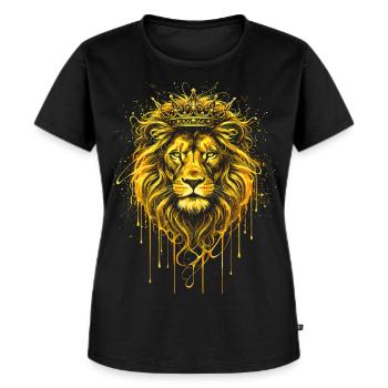 Couronne du Roi Lion d’Or - T-shirt Premium bio Femme - noir - Devant - Selfina (174cm)