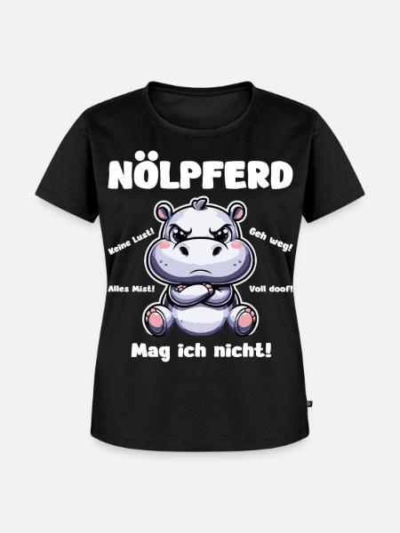 Nölpferd - Frauen Premium Bio T-Shirt - Schwarz