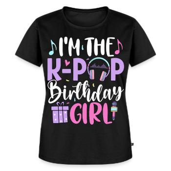 I'm The K Pop Birthday Girl - Frauen Premium Bio T-Shirt - Schwarz - Vorne - Selfina (174cm)