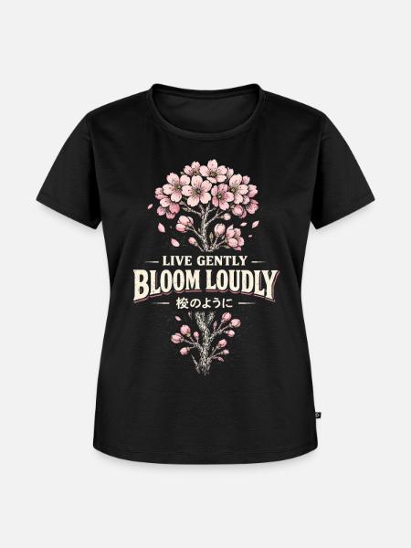 Kirschblüten Sakura Kirschblüte - Frauen Premium Bio T-Shirt - Schwarz